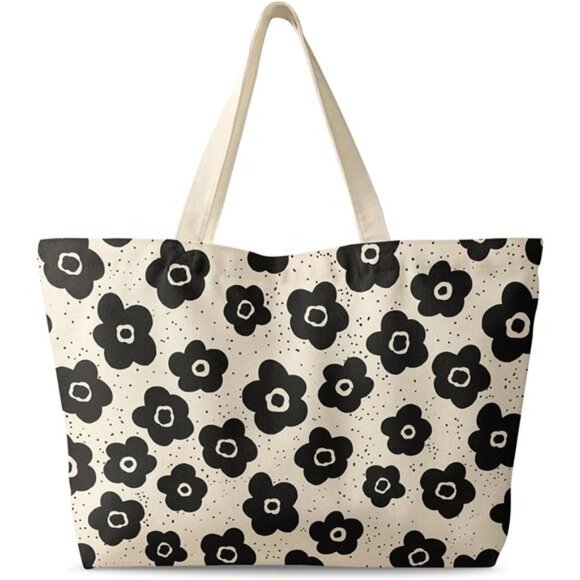Large Tote Bag for Women Bk Spot Flower - Picture 1 of 6